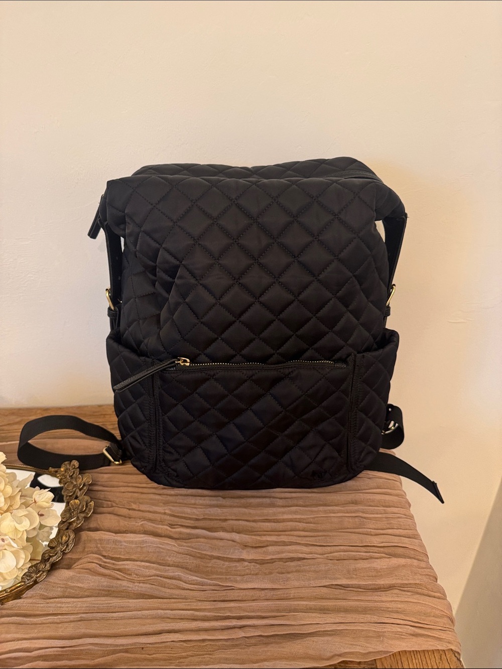 Tommy Bahama Quilted Black Backpack